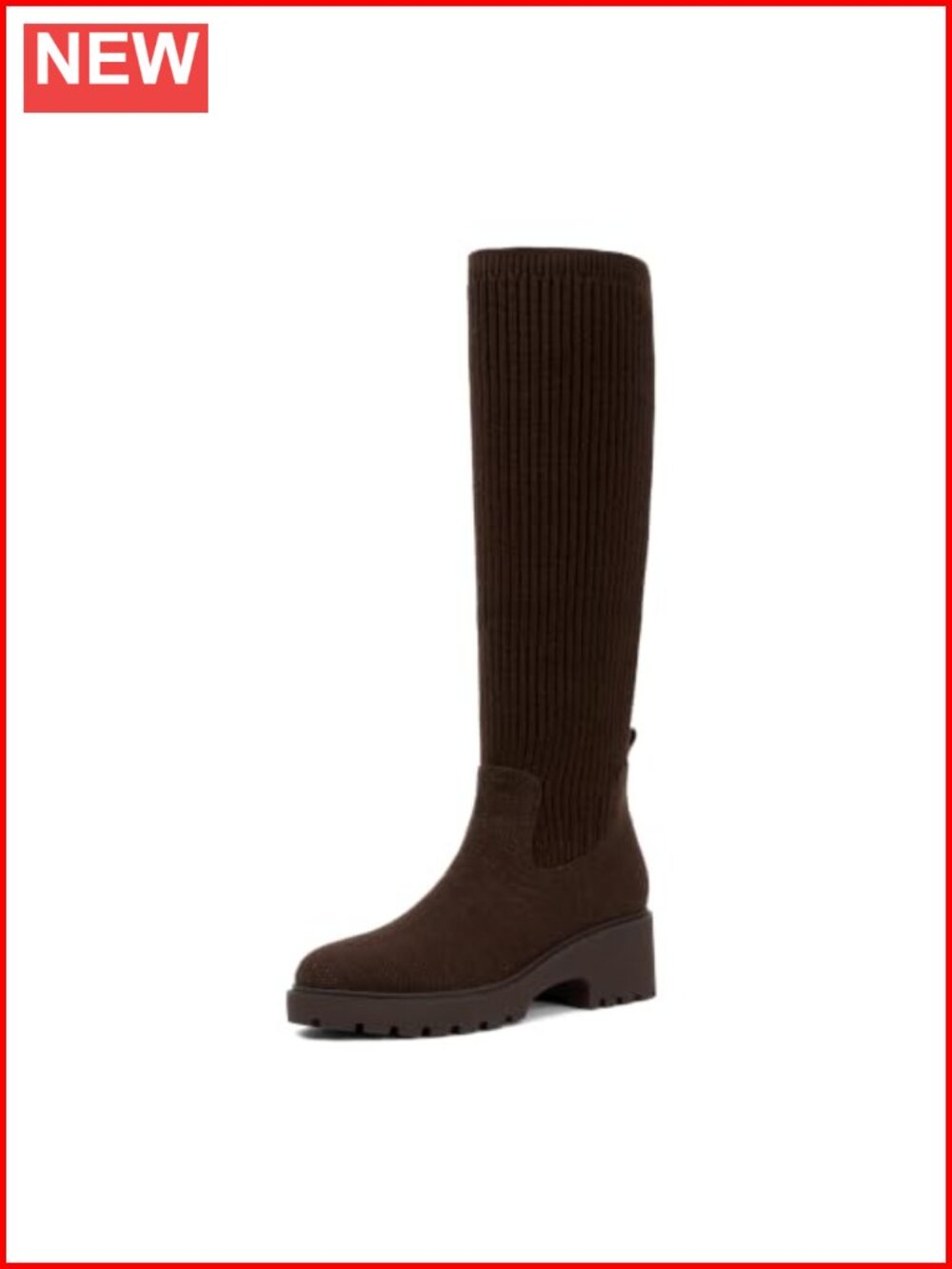 Women's Knee High Wedge Boots Round Toe Platform Tall Boots